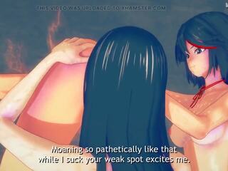 Ryuko and Satsuki Dominate a fellow in an Alley