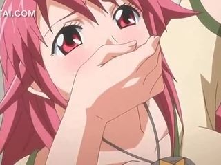 Różowy włosy anime laska cipa pieprzony przed the